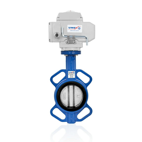 UNOX Butterfly Valve DN80 (3") 220V AC Electric Actuator Wafer Type Stainless Steel AISI304 Disc EPDM Seat GGG40.3 Body for Water & Air | Industrial Butterfly Valves