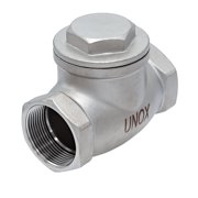 UNOX Stainless Steel Swing 1/2 Check Valve   SS304 CF8 Non-Return Valve for Water & Air Compressor Systems, Up to 200 PSI, Premium Threaded Construction   Prevents Backflow