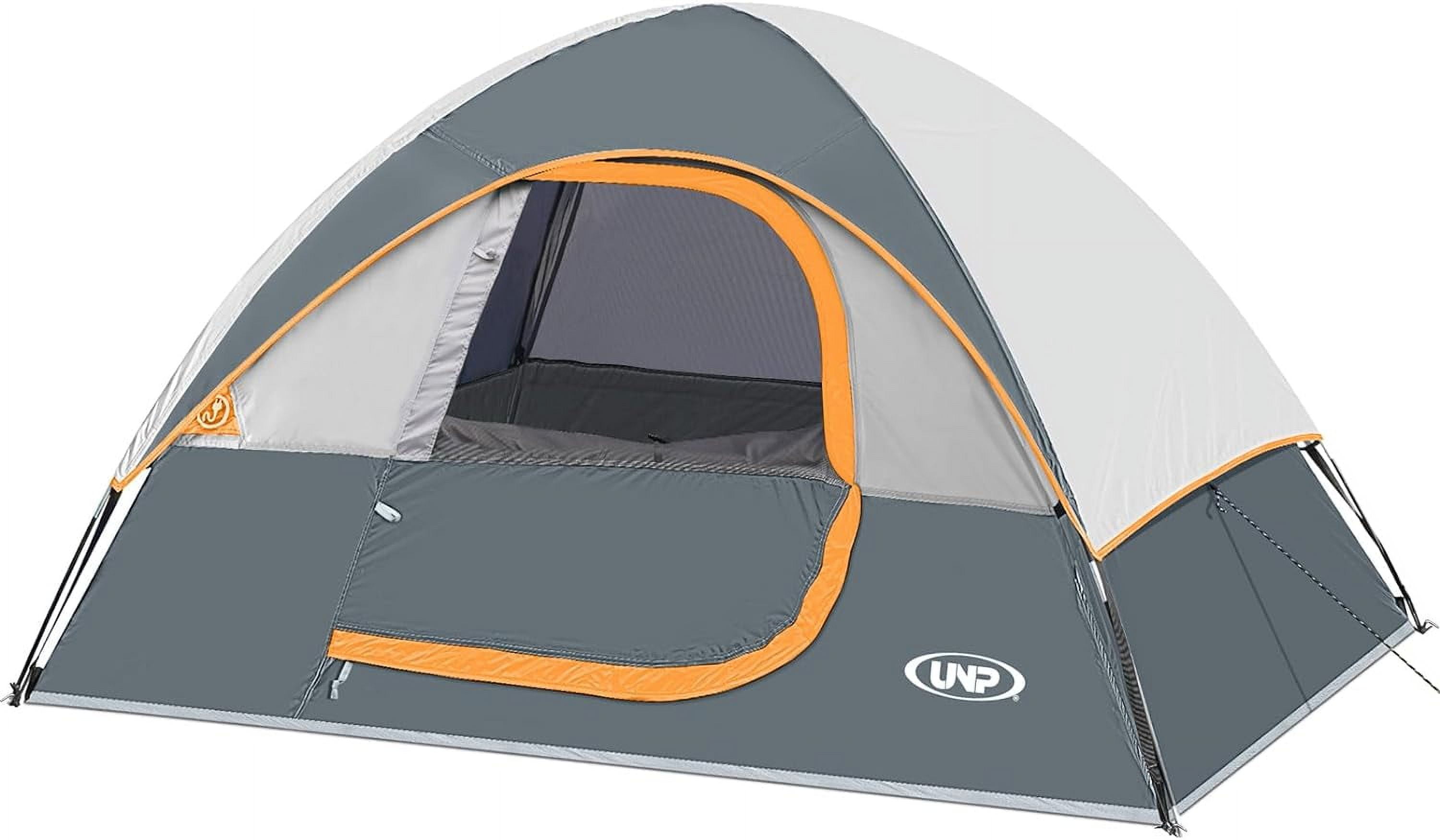 UNP Camping Tent 4 Person, Waterproof Windproof Tent with Rainfly Easy Set up-Portable Dome Tents for Camping