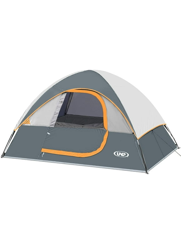 UNP Camping Tent 4 Person, Waterproof Windproof Tent with Rainfly Easy Set up-Portable Dome Tents for Camping