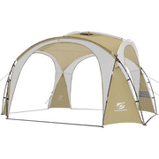 UNP Easy Beach Tent 12 X 12ft Pop Up Canopy UPF50+ Tent with Side Wall, Ground Pegs, and Stability Poles, Sun Shelter Rainproof, Waterproof for Camping Trips, Backyard Fun, Party Or Picnics (Khaki)