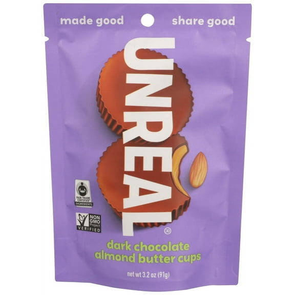 UNREAL Dark Chocolate Almond Butter Cups, 3.2 Oz