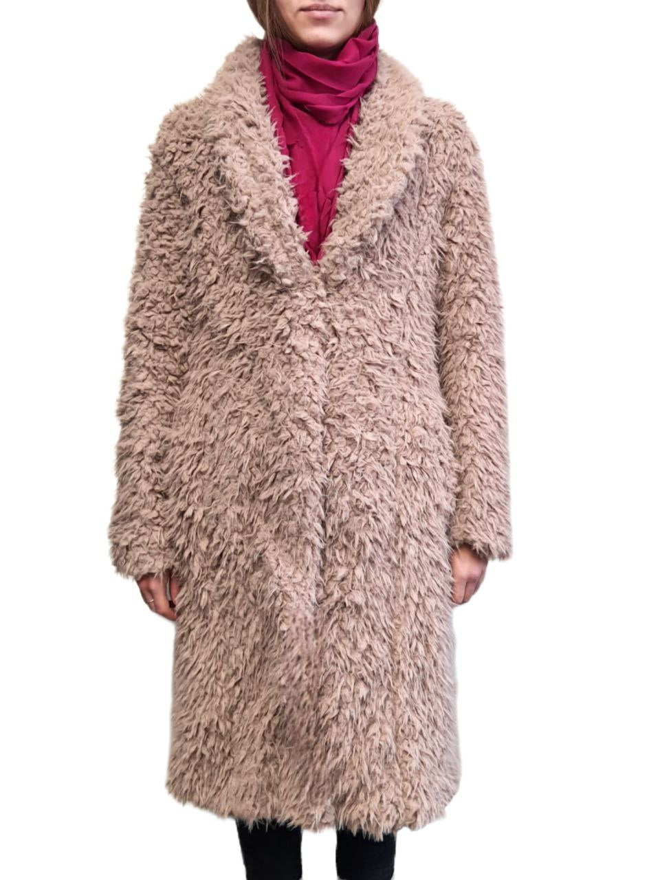 UNREAL FUR Women's Mocha De La Cream Vegan Fur Coat, Pink, X-Small