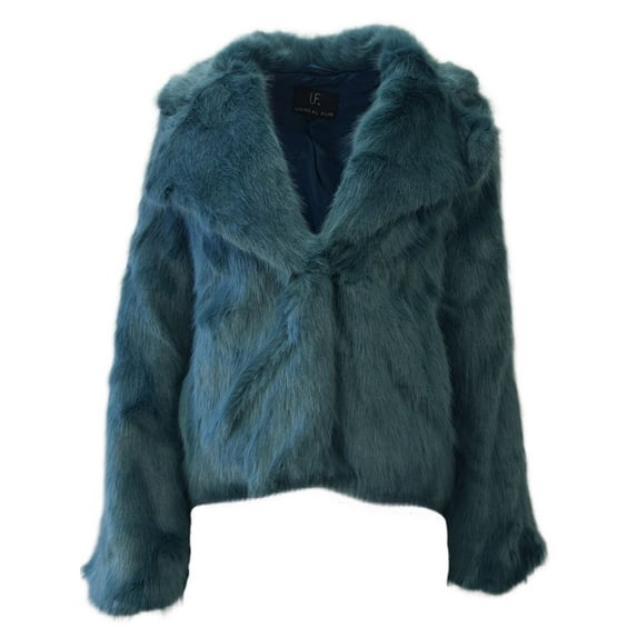 UNREAL FUR Women's Vegan Fur Madam Butterfly Jacket, Blue, Small