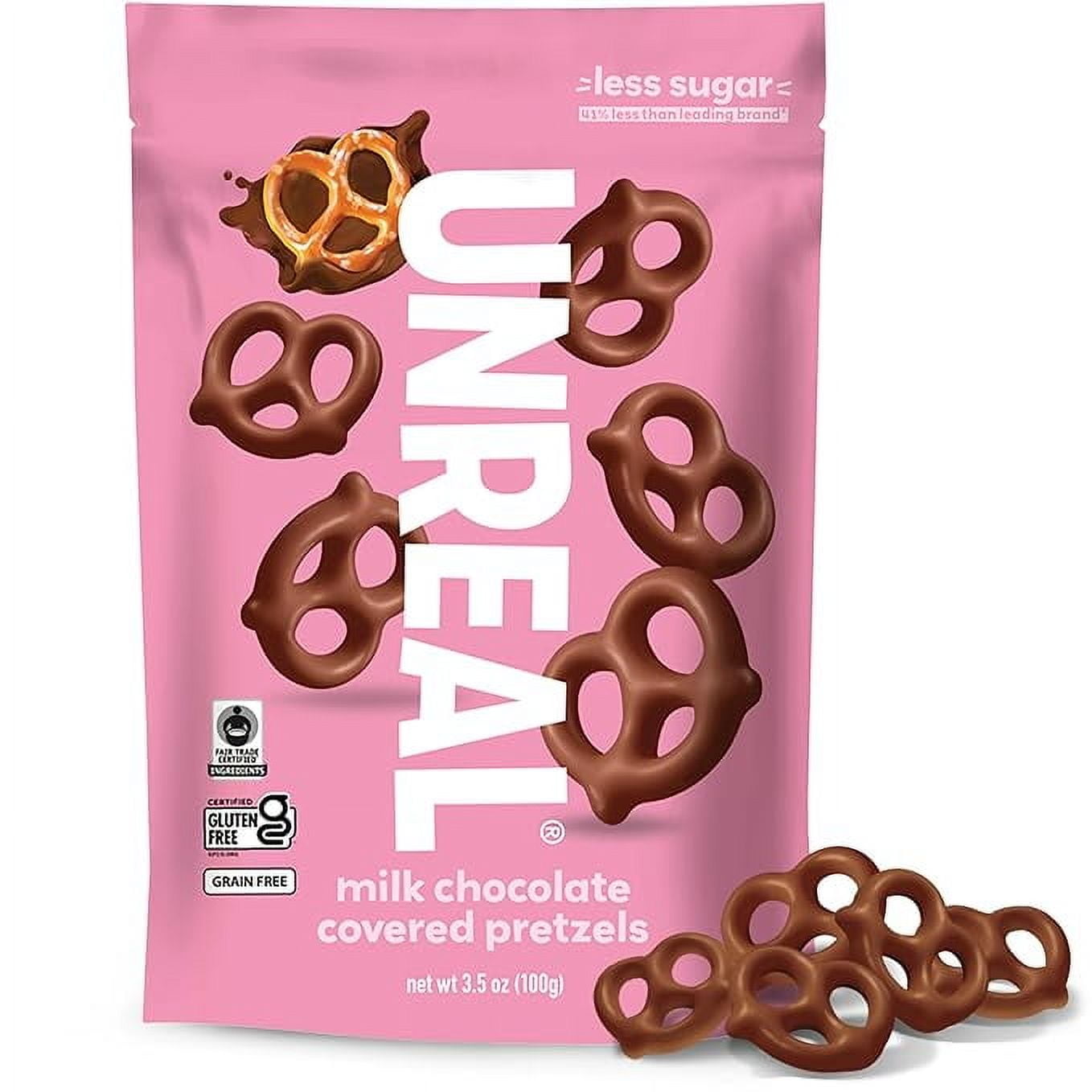 UNREAL Milk Chocolate Covered Pretzels, 3.5 OZ(Packaging May Vary)