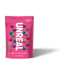 UNREAL Milk Chocolate Gems, Certified Fair Trade, Non-GMO, Made with Gluten Free Ingredients and Colors from Nature, No Sugar Alcohols or Soy, 6 Bags