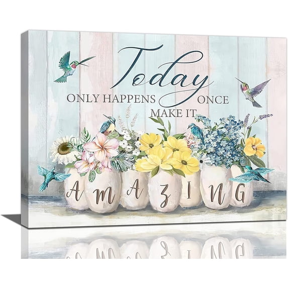 UNREALISM Amazing Flowers 16" x 12" Framed Canvas Art Prints