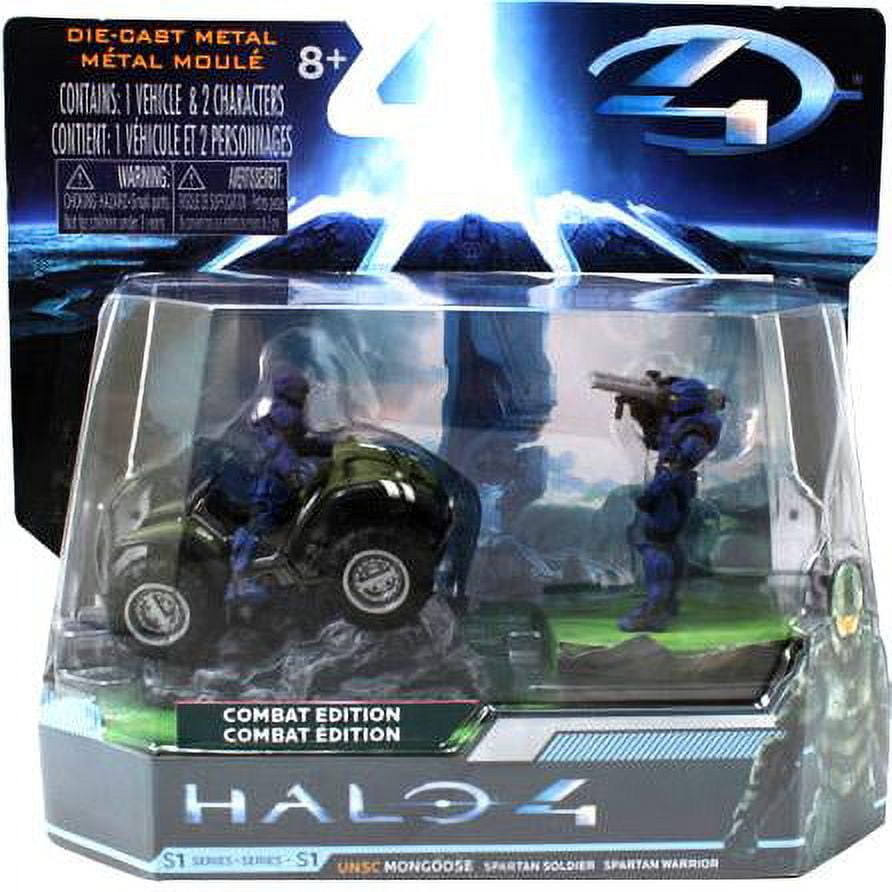 UNSC Mongoose with Blue Spartan Soldier \u0026 Warrior Diecast Set Combat Edition
