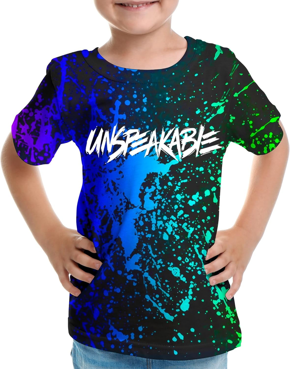 UNSPEAKABLE Kids Tshirt Short Sleeve Crewneck TShirts Boys Girls 3D