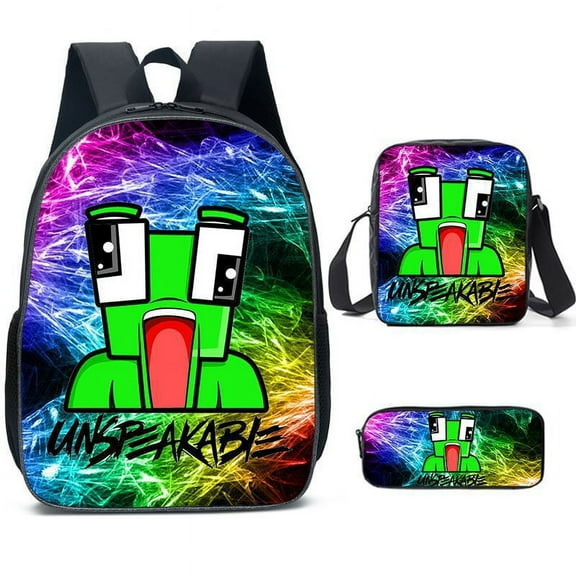 UNSPEAKABLECartoon Backpacks Sets, Anime Laptop Backpack with Shoulder Bag and Pencil Case Daypack 3D Printed 3 Piece Set