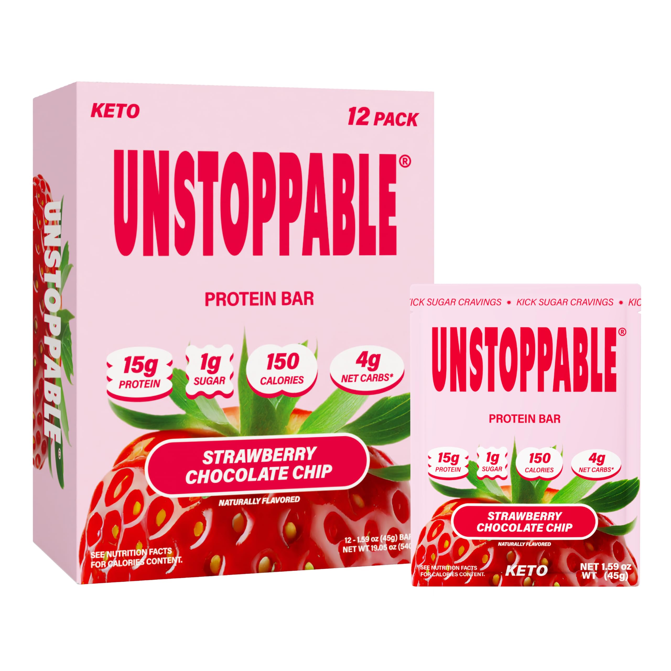UNSTOPPABLE Bars MMF7 Strawberry Chocolate Chip Bars Isolate Low