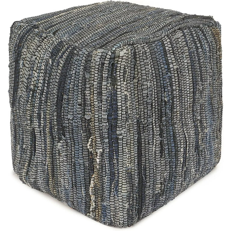 UNSTUFFED Pouf Ottoman Cover REDEARTH Textured Storage Cube Bean