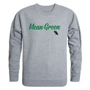 UNT University of North Texas Mean Green Script Crewneck Pullover Sweatshirt Sweater Heather Grey Small