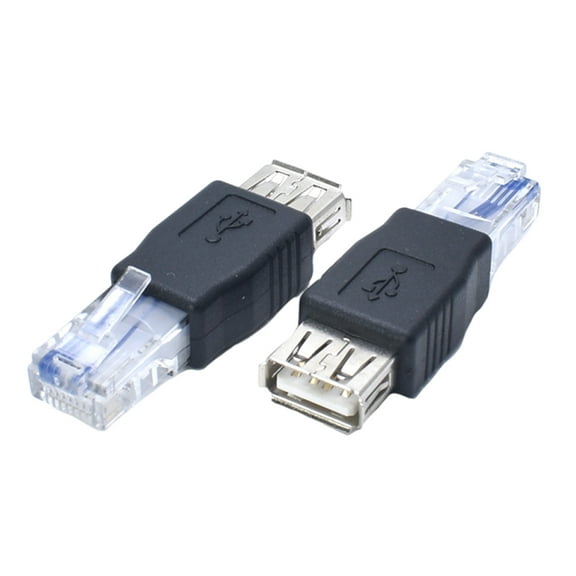 UNTERING 2pcs Ethernet to USB Adapter USB to Ethernet Adapter,RJ45 Ethernet Male to USB Female Converters for ADSL Modem, Routers