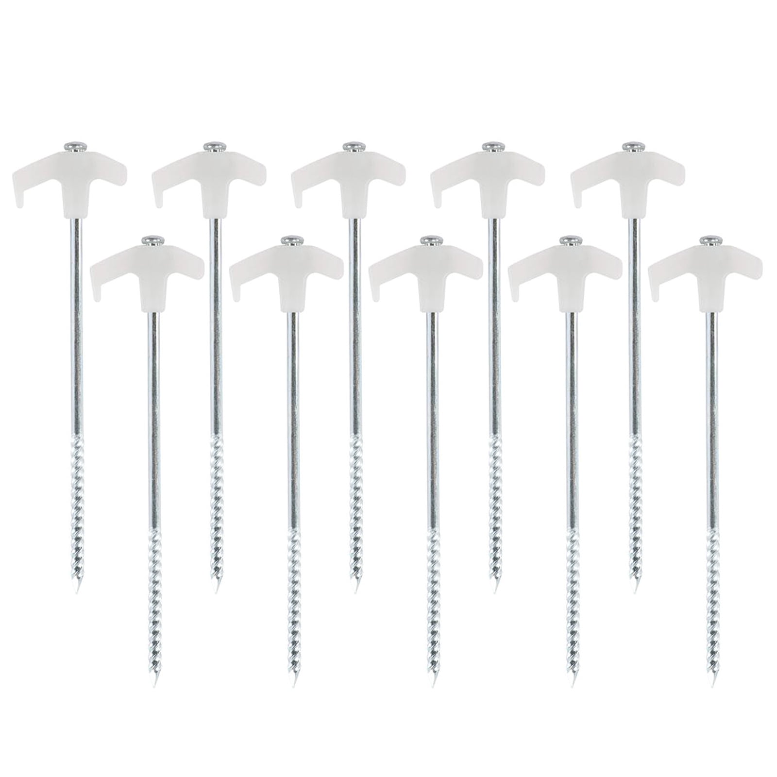 UNTERING 4/8/10Pcs Outdoor Tent Peg Florescent Long Screw Thread Stakes Screw Canopies Stakes for Canopies, Campings, Hikings