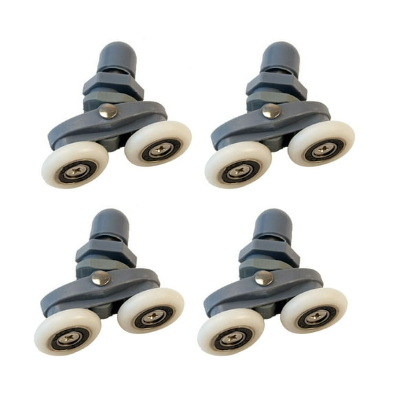 UNTERING 4Pcs/Set Adjusting Double Swinging Pulley Wheel Shower Cabin Sliding Door Roller