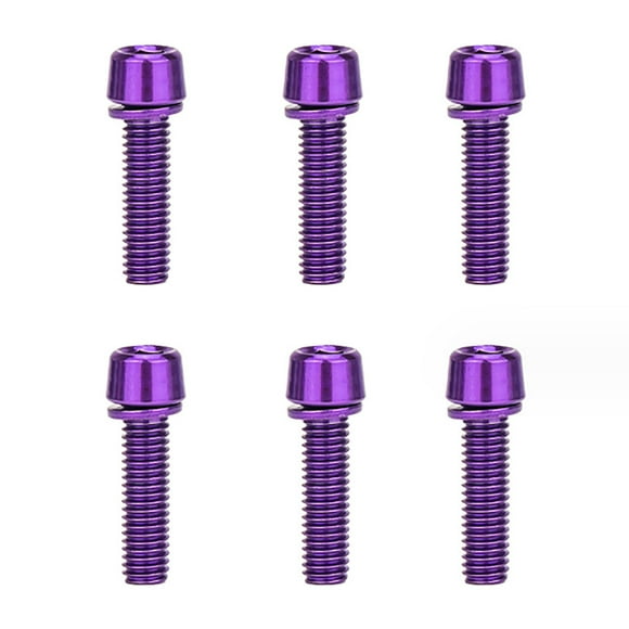 UNTERING 6 Pcs Stainless Steel Bicycles Stem Screw Tapered Head Bolts Screws with Washers Bike Stem Top Bolts Screw