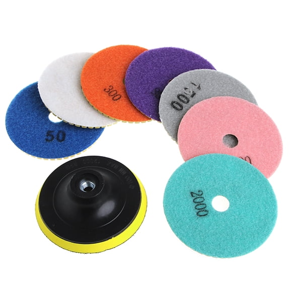 UNTERING 8Pc Diamond Polishing Pads 3"/4" Granite Marble Concrete Stone Grinding Discs