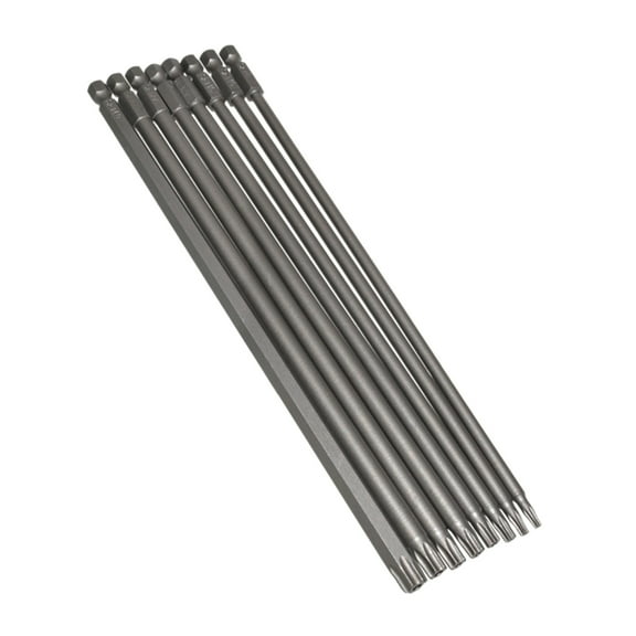 UNTERING 8pcs 7.9" Long Head Screwdriver Bit Magnetic Security Bits Set 1/4" Shanks Star Screw Driver Drill Bits