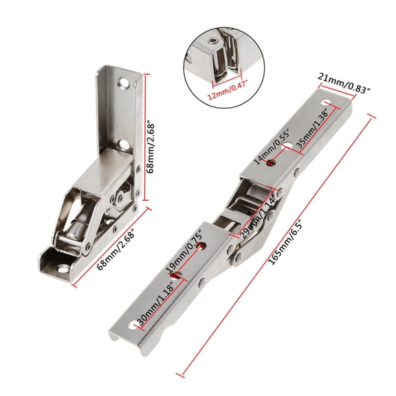 UNTERING 90 Degree Folding Door/Shelf Hinge Hidden Bracket Table Holder Furniture Parts