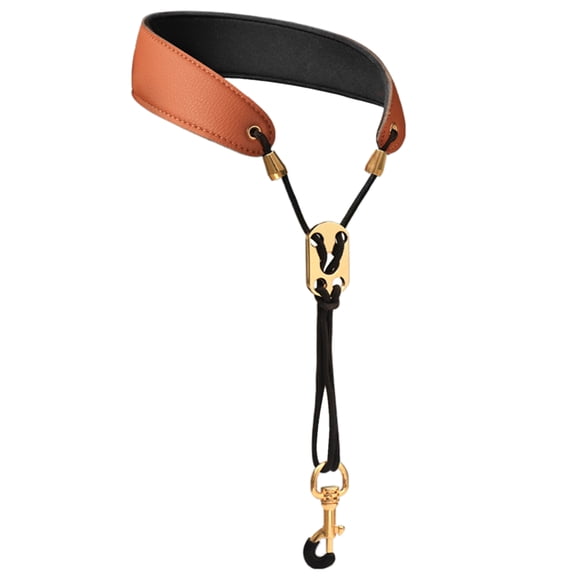 UNTERING Adjustable Saxophone Neck Strap Sling Padded Comfortable Leather Shoulder Harness for Regular Beginners