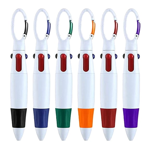 UNTERING Ballpoint Pen 6Pcs Multicolor Ballpoint Pen, 0.7mm 4-in-1 Barrels Ballpoint Pen Multiple Ink Colors 4-Colors Retractable Ballpoint Pen