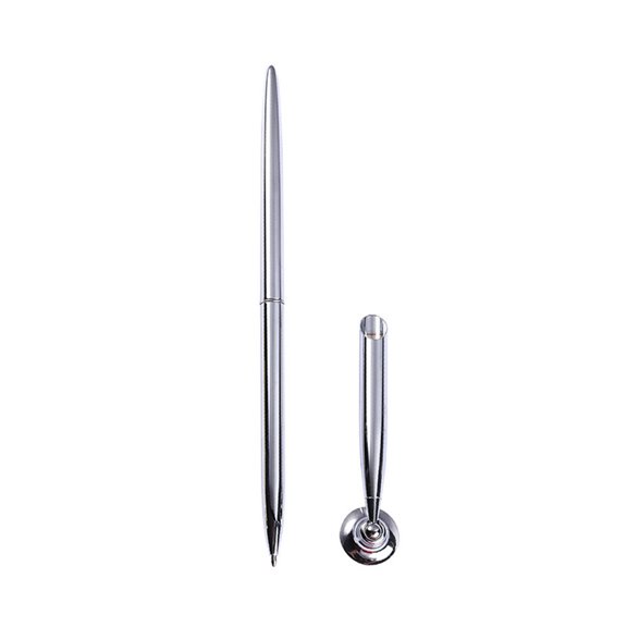 UNTERING Ballpoint Pen Ballpoint Pen, Retro Metal Ballpoint Pen Attached Base Stand Desk Office Counter Wedding Guest Sign Signature Pens Set