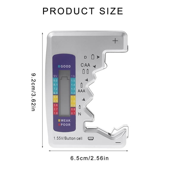 UNTERING Battery Tester Digital Battery Tester Lithium Battery Capacity Tester LCD Display Checker Batteries Tester C/D/N/AAA Button Cell Tester