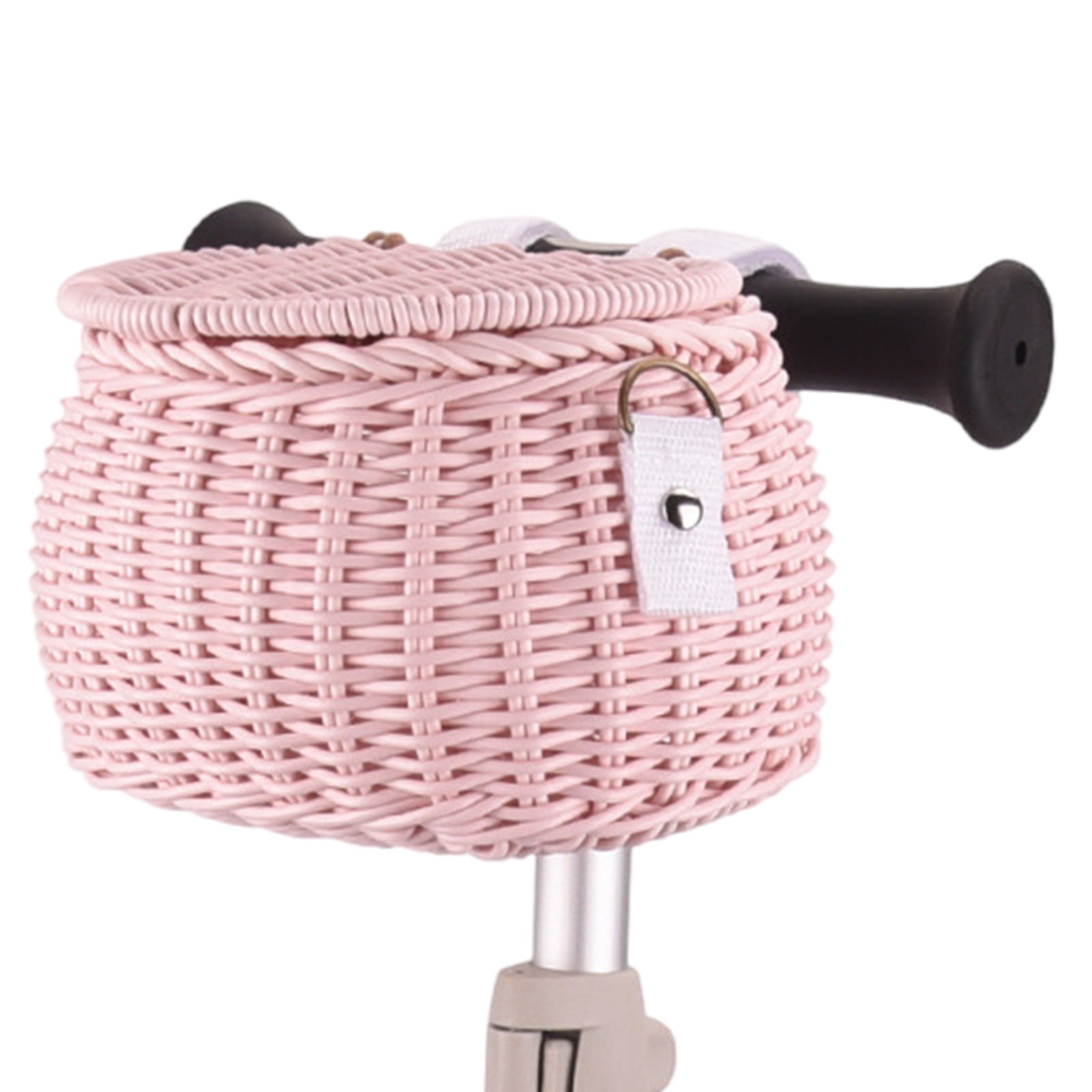 UNTERING Bicycles Wicker Basket Front Handlebars Basket with Belt and Lid Wovens Bikes Basket for Kids Bikes, Scooter