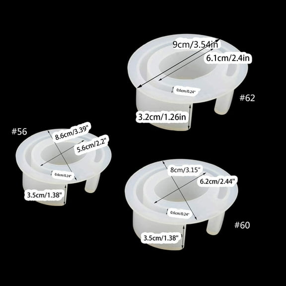 UNTERING Bracelet Mold 3 Sizes Resin Bracelet Molds Silicone Bangle Mold C Font Open Cuff Bracelet Resin Casting Molds for Jewelry Making