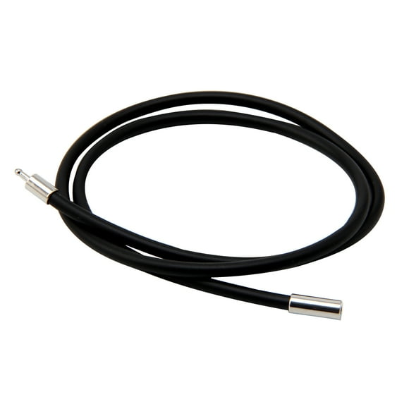 UNTERING Buckle Rubber Rope Necklace with 3mm Black Stainless Steel Clasp 18-inch