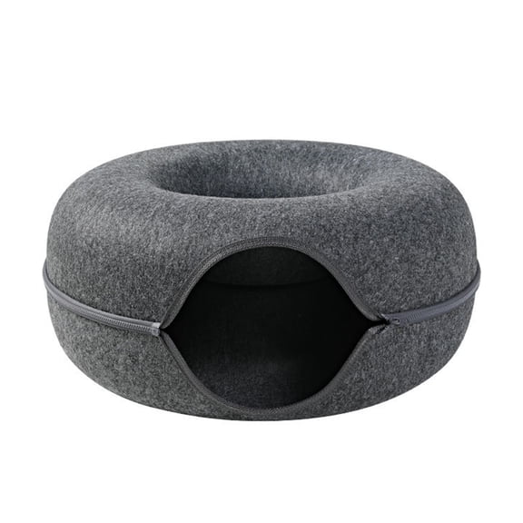 UNTERING Cat Tunnel Bed with for Hole 9.8in Diameter Felt Tube Playing Center Toy for Small Kitten