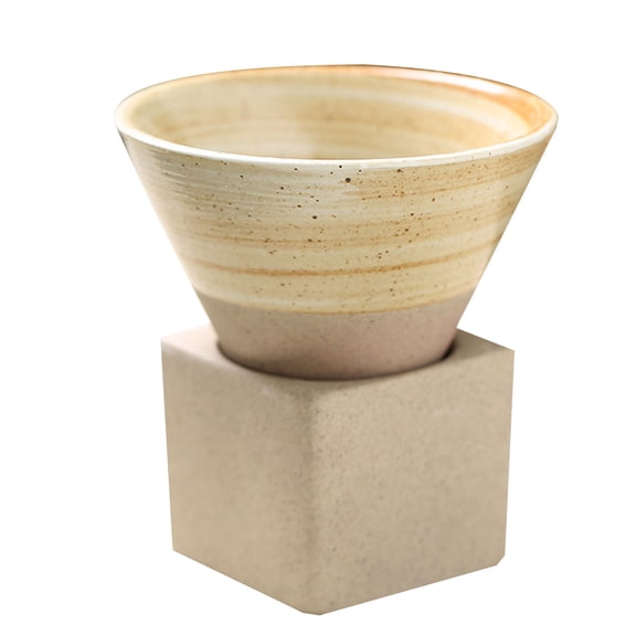 UNTERING Ceramic Coffee Cups Rough Pottery Tea-Cup Japanese Latte Pull Flower Porcelain-Cup Coffee Mugs with Base for Kitchen Bar