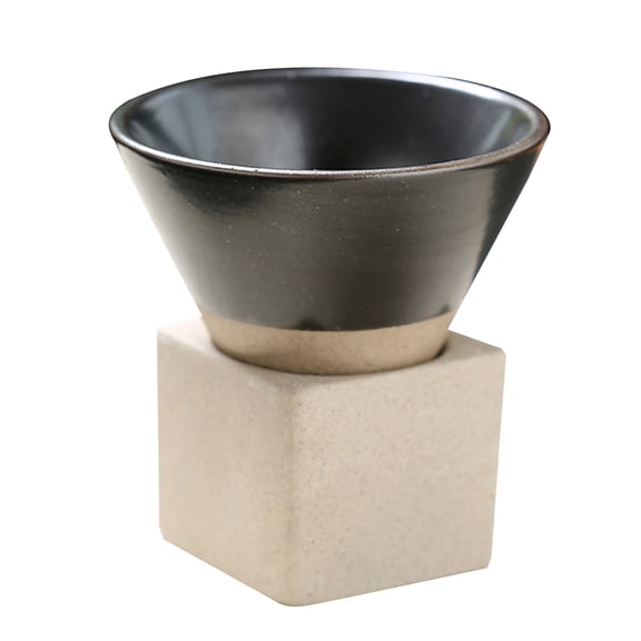 UNTERING Ceramic Coffee Cups Rough Pottery Tea-Cup Japanese Latte Pull Flower Porcelain-Cup Coffee Mugs with Base for Kitchen Bar