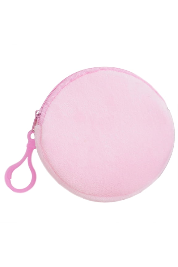 Circular Wallet Shapes Keychain Round Coin Purse Keyring Loose Changes/Keys/ Storage Bag Ornament for Women Girls