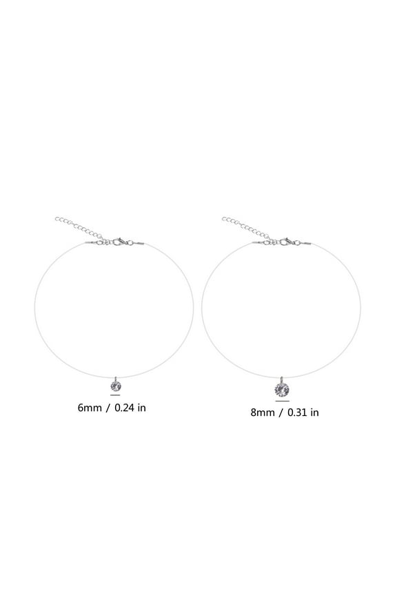 Clavicle Chain Fashion Invisible Cubic Zirconia Pendant Necklace Fishing Line Choker Simple Clavicle Chain for Women