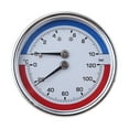thumbnail image 1 of UNTERING Compact Thermo-manometer Boiler Temperature Pressure Gauge Mearsuring 0-10 0-120 ℃ Suitable for Floor Heating, 1 of 4
