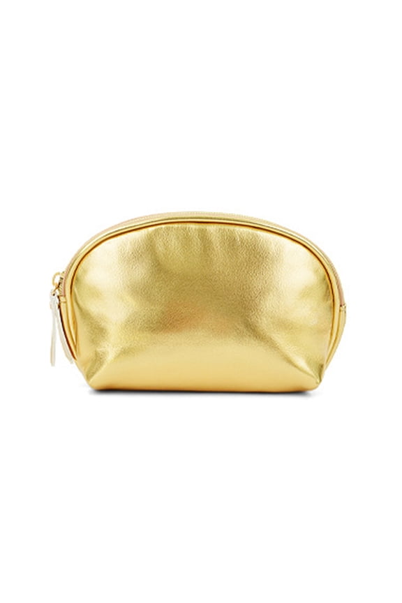 Cosmetic Bag Handheld Gold Makeup Bag Handy Pu Leather Makeup Pouch Cosmetic Travel Organizer Versatile Storage Bag For Daily Use