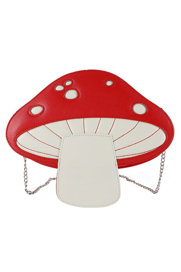 Crossbody Bag Women Mushroom Shape PU Leather Shoulder Crossbody Bag Chain Satchel Purse
