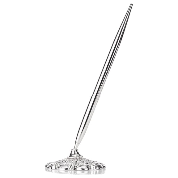 UNTERING Desk Pen Metal Ballpoint Pen Attached Base Stand Desk Office Counter Wedding Guest Sign