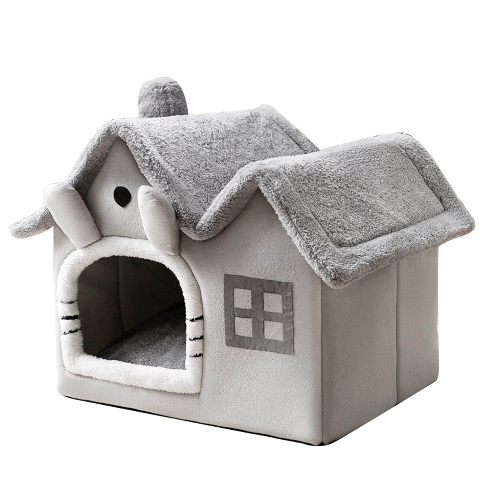 UNTERING Double Roof Detachable Pet Cat Bed Warm Cat Cushions Cat House Warm Cat Basket Dog Cat Nest Kennel for Small Dog Cat