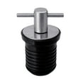 thumbnail image 1 of UNTERING Drain Plug T-Handle Drain Plug, For 1 Inch or 1-1/4 inch Diameter Drains, Locks in Place, Brass Handle, Rubber Plug, 1 of 7