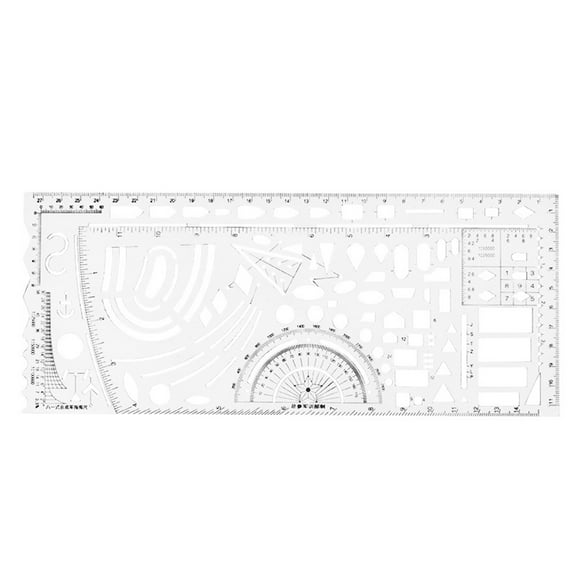 UNTERING Drawing Ruler Geometric Ruler Military Protractors Drawing Template Measuring Tool Plastic Measuring Draft Ruler with Small Ruler