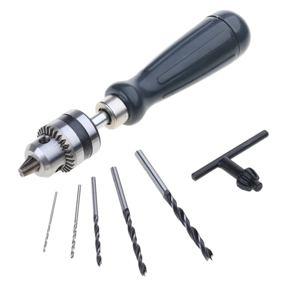 UNTERING Drill Hand Drill Set with 1.5/2.0/3.0/4.0/5.0mm Bits Manual Drilling Tool Multifunction Hand Twist Drill Tool