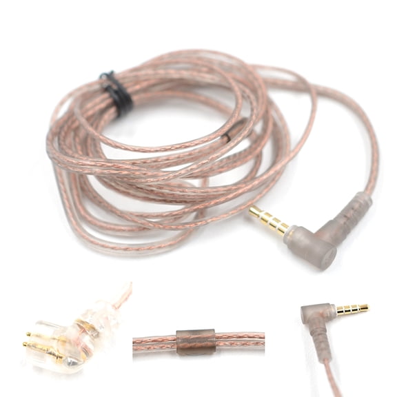 UNTERING Earphone 2Pin 0.75mm Silver Plated Cable with/without Microphone for /ZSR/ED12/ES3/ZS10/ZSN/ZSNPRO/ZS10PRO/AS16