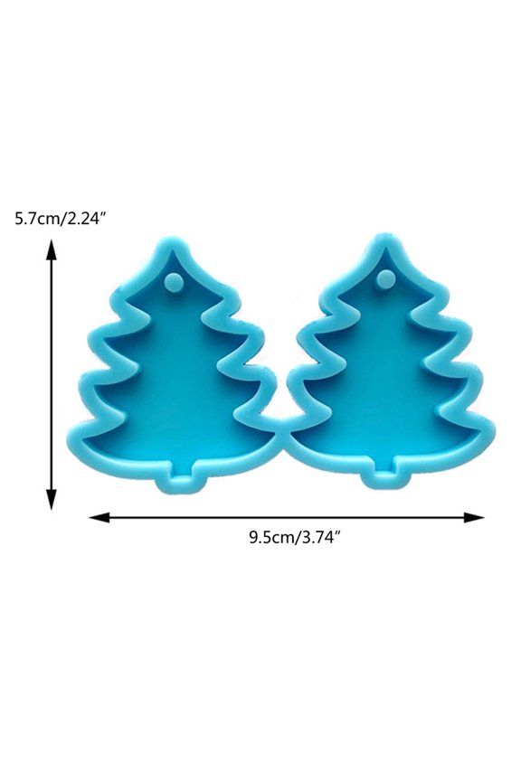 Earring Mold Christmas Pine Tree Earrings Silicone Mold Eardrops Ear Dangles Casting Mold Crystal Resin Epoxy Mold