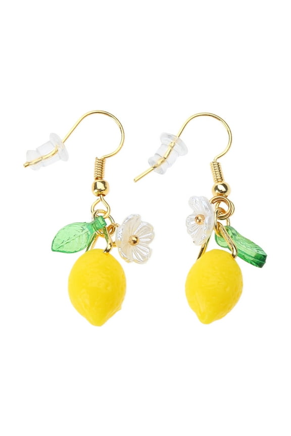 Earring Vibrant Yellow Lemon Earrings Adornment Delicate Citrus themed Resin Earrings Jewelry Ear Hooks Drop Ear Rings