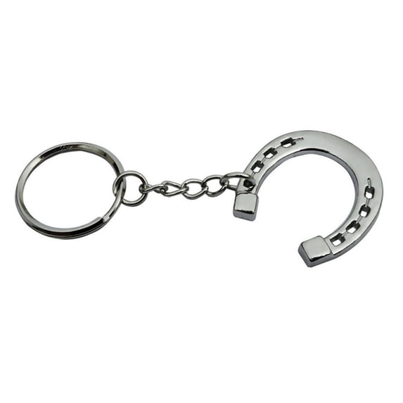UNTERING Elegant Stylish Silver Horseshoe Keychain Sturdy Alloy Textures Horse Snaffle Bit Keyring Accessory for Equestrians