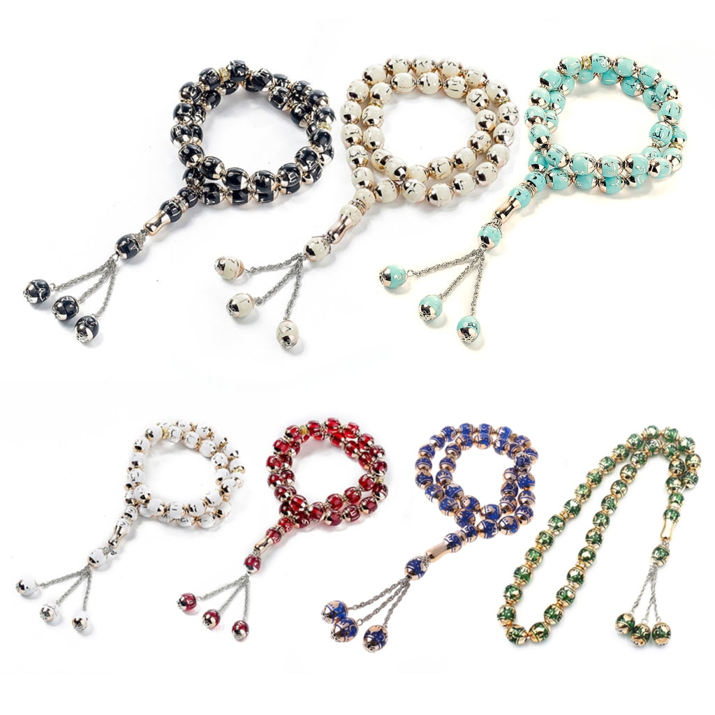 UNTERING Fashion Prayer Resin Beads Chain 33 Grains Fashion Rosary ...