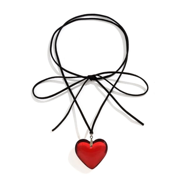 UNTERING Fashion Trend Niche Sense Love Pendant Collarbone Chain Temperament Simple Cold Wind Adjustable Black Necklace